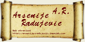 Arsenije Radujević vizit kartica